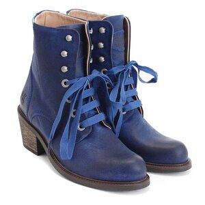 John Fluevog Adriana Nuni Lace-Up Winter Boot / Size 8 / Blue Distressed